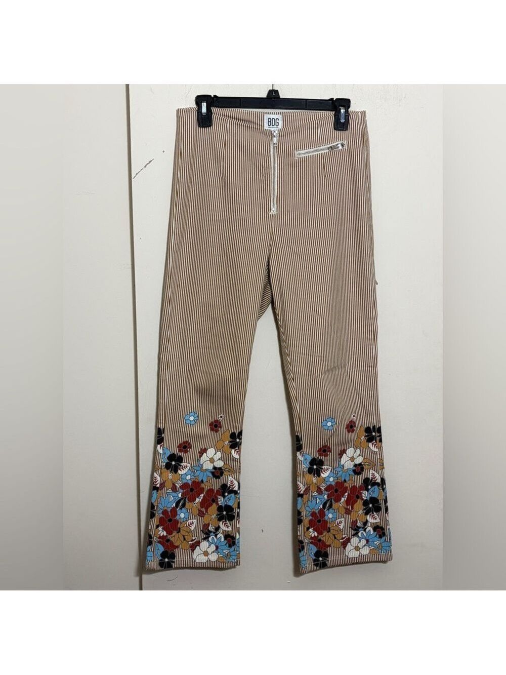BDG Urban Outfitters Striped Floral High Rise Flare Pants Size 29